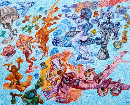 L'invasion des cigares 2019 huile sur toile 155x200 cm