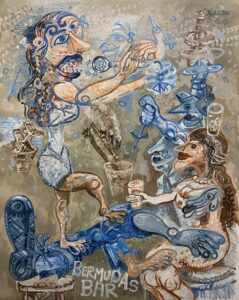 Bermudas bar 126x99 cm 2020 Huile sur toile