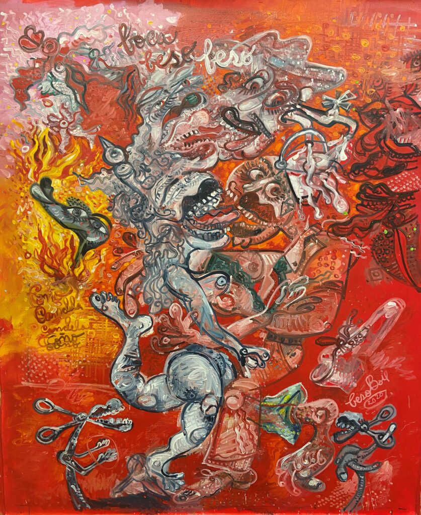 Boca beso 126x99 cm 2020 Huile sur toile