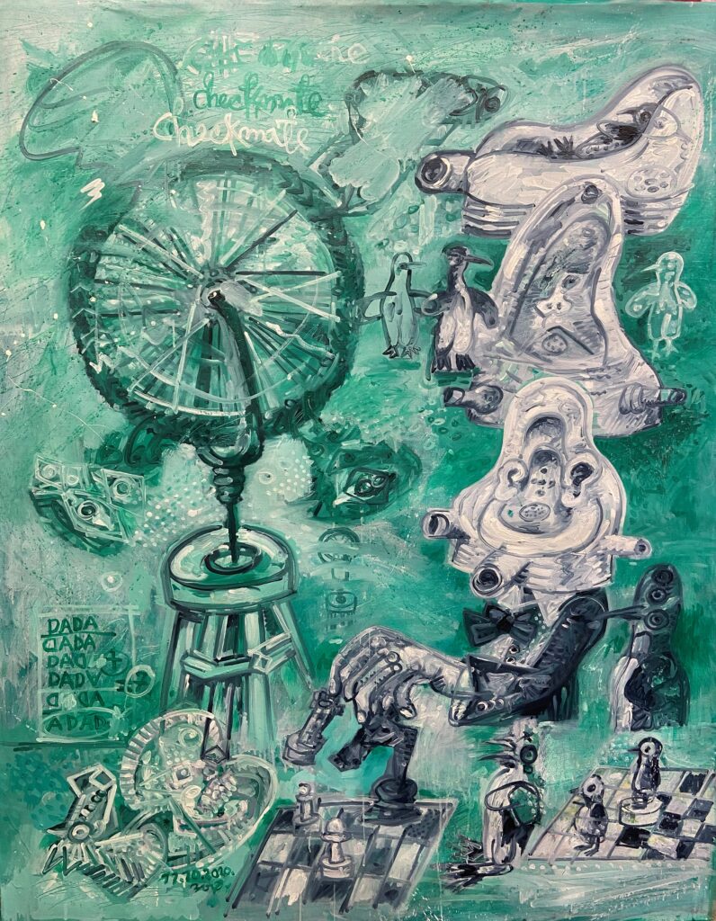 Checkmate 126x99 cm 2020 Huile sur toile