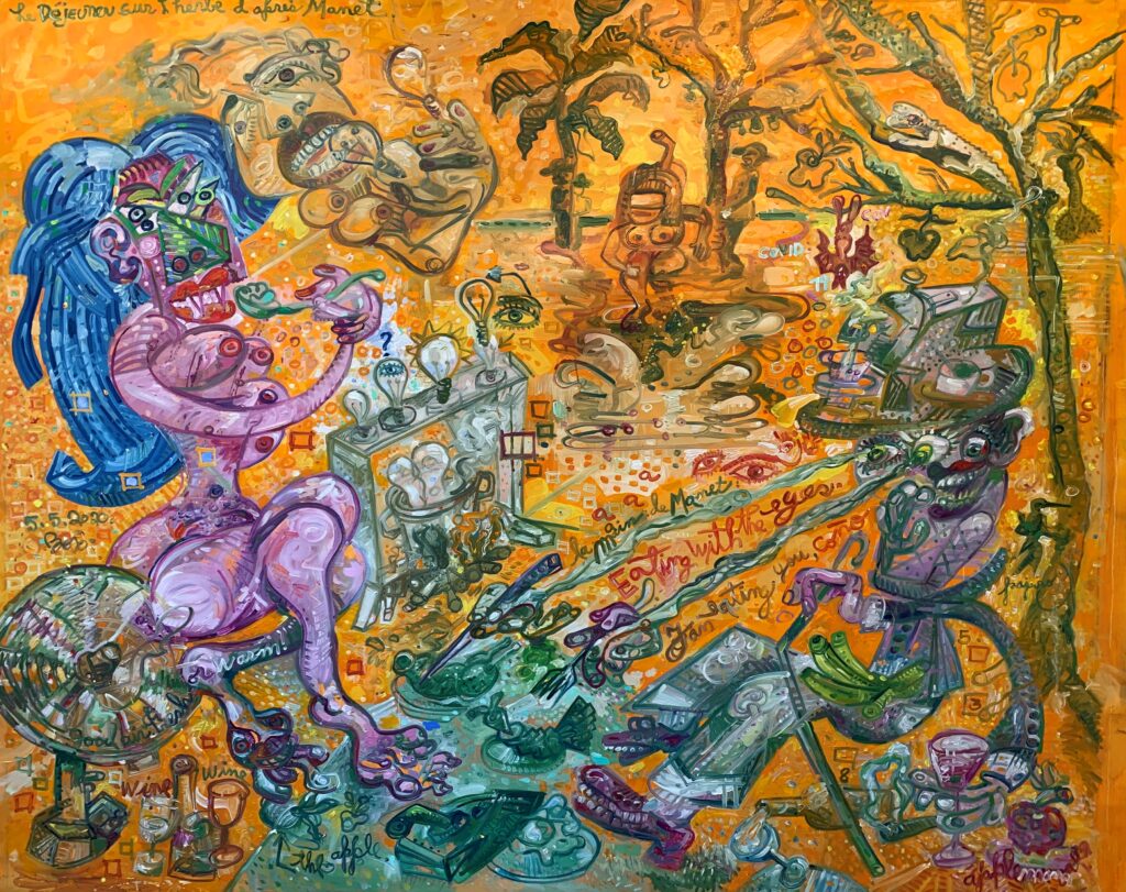 Déjeuner sur l'herbe d'après Manet 164x200 cm 2020 Huile sur toile