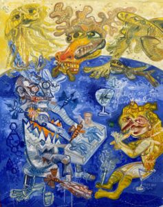 Lucie and her appetite for bees 126x99 cm 2020 Huile sur toile