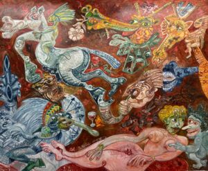 Rosso Pompéi 164x200 cm 2020 Huile sur toile