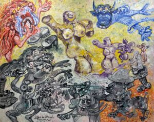 Safari en Vellingby 164x200 cm 2020 Huile sur toile