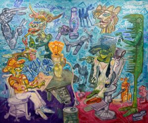 Saras journey to the Sahara 164x200 cm Huile sur toile 2020