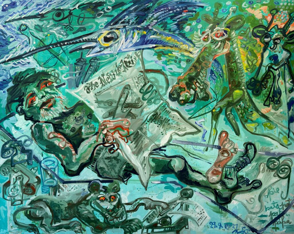 The New York Times 99x162 cm 2021 Huile sur toile