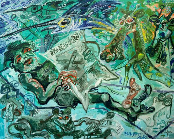 The New York Times 99x162 cm 2021 Huile sur toile