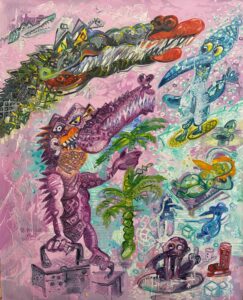 The arrival 126x99 cm 2020 Huile sur toile