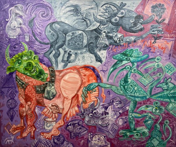 The birth of the Milky Way 164x200 cm 2021 Huile sur toile