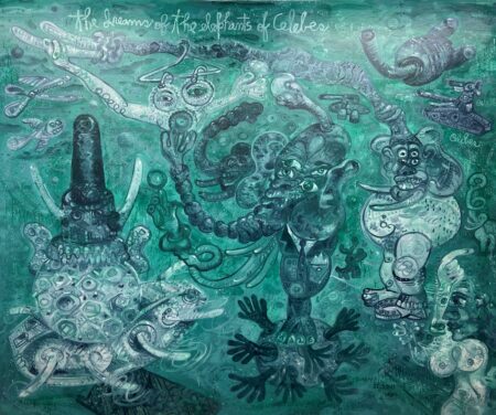 The dream of the elephants of Celebes 164x200cm 2021 Huile sur toile