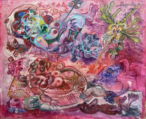 The mosquito visit 99x126 cm 2020 Huile sur toile