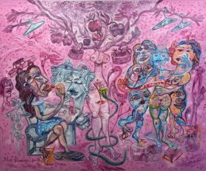 The three graces 164x200 cm 2021 Huile sur toile