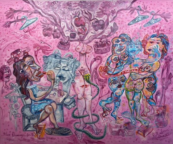 The three graces 164x200 cm 2021 Huile sur toile