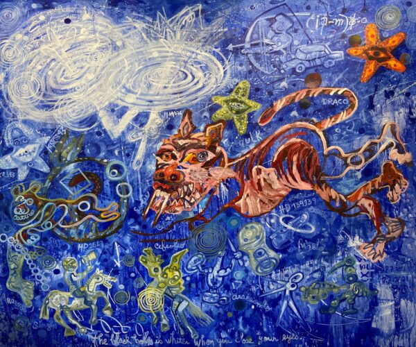 The black hole is whiter when you close your eyes 164x200 cm 2021 Huile sur toile
