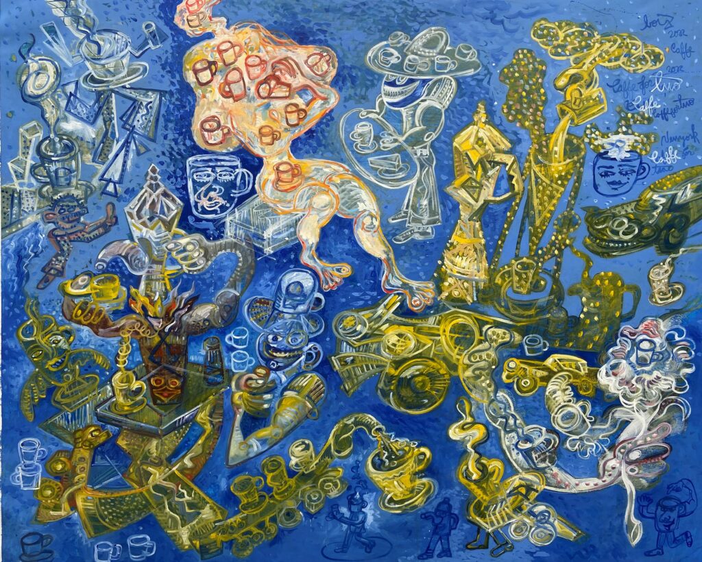 Coffee for two 170x206 cm 2022 Huile sur toile