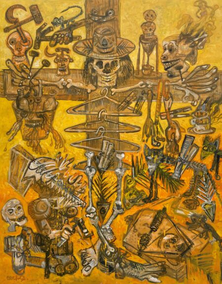 Landscape with hangers 130x103 cm Huile sur toile 2022