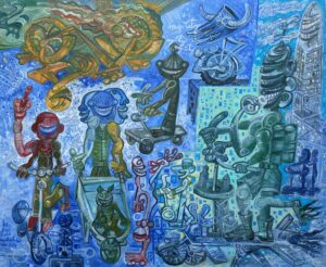 My city 170x206 cm 2022 Huile sur toile