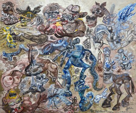 The abduction of the Sabine women in the guardarraya 170x206 cm 2022 Huile sur toile