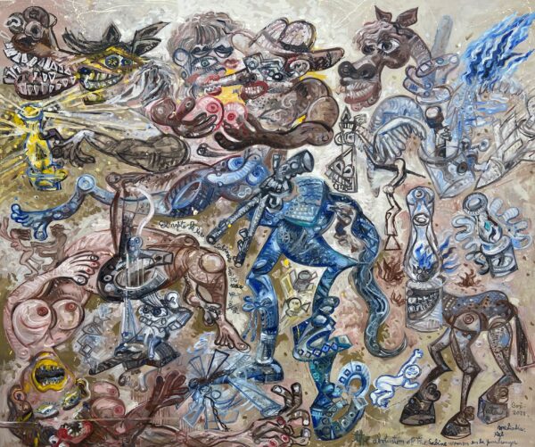 The abduction of the Sabine women in the guardarraya 170x206 cm 2022 Huile sur toile