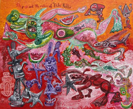 The jungle and the melons of Frida Kahlo 170x206 cm 2022 Huile sur toile