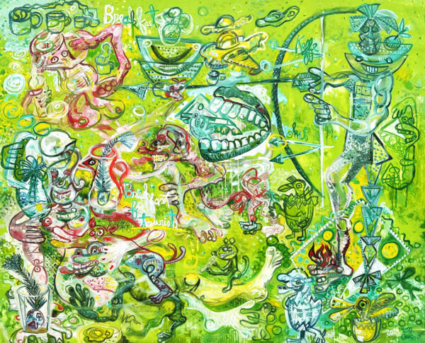 Breakfast for tourists 164x200 cm 2023 Oil on canvas
