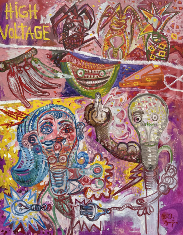 High voltage 105x131 cm 2023 Oil on canvas