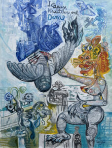 Icarus, Nautilus and Danae 140x104 cm 2024 Oil on canvas
