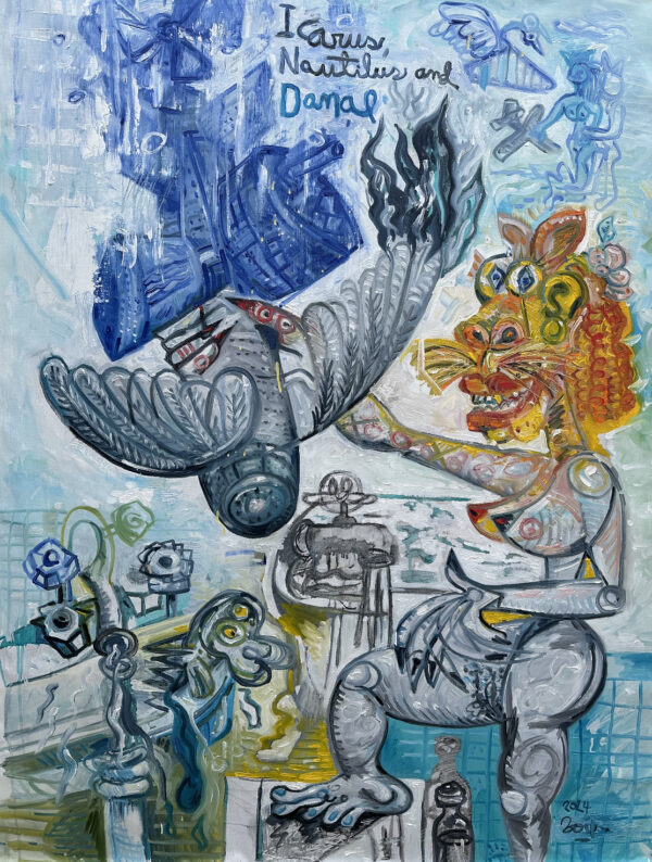 Icarus, Nautilus and Danae 140x104 cm 2024 Oil on canvas