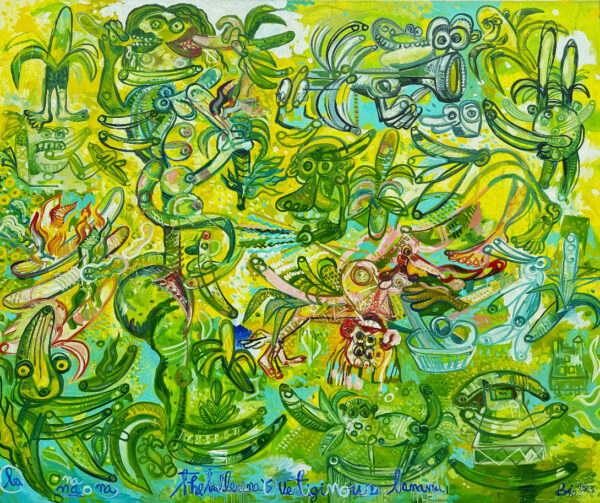 The ballerina's vertiginous banana 164x200 cm 2023 Oil on canvas