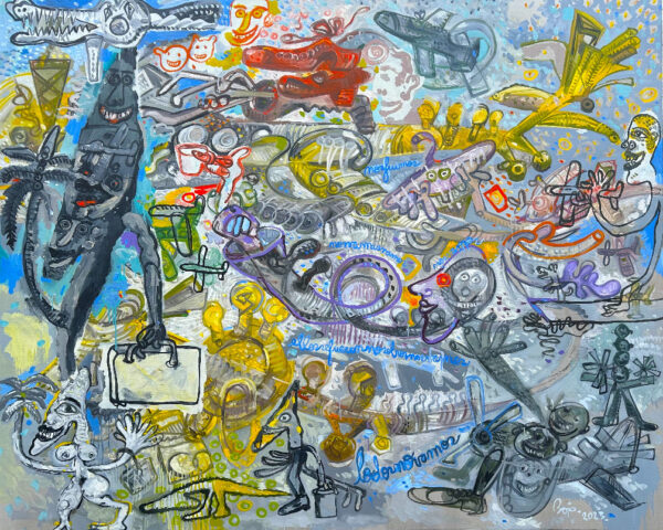 We all left 164x200 cm 2023 Oil on canvas